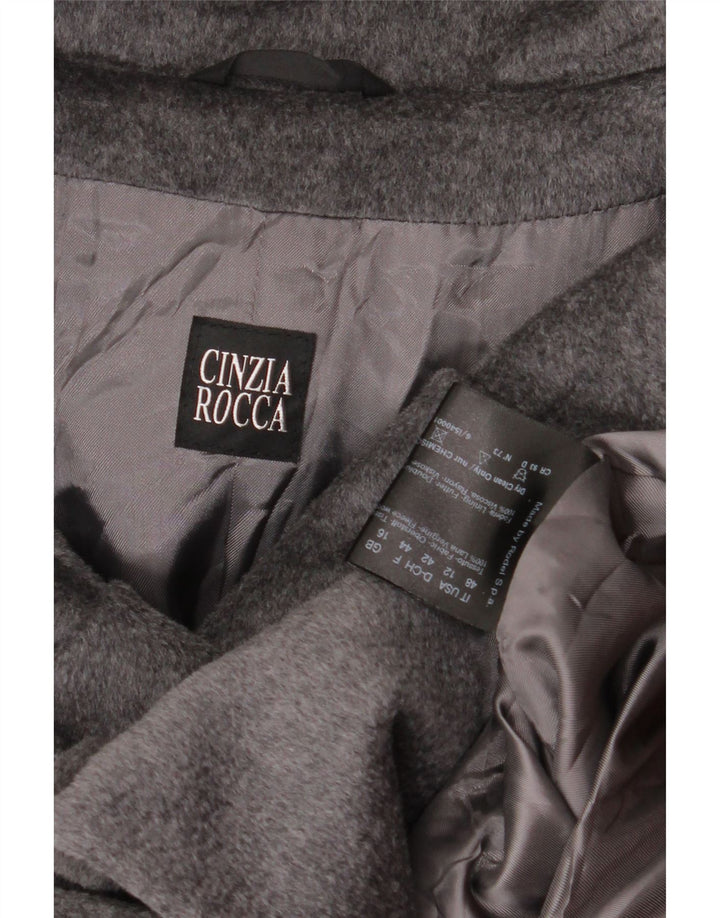 Cinzia Rocca Womens Overcoat UK 16 Large Grey Wool