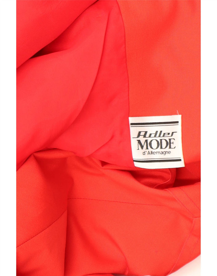 Vintage Dame Dobbeltradet Bomber Jacket UK 12 Medium Rød Polyester