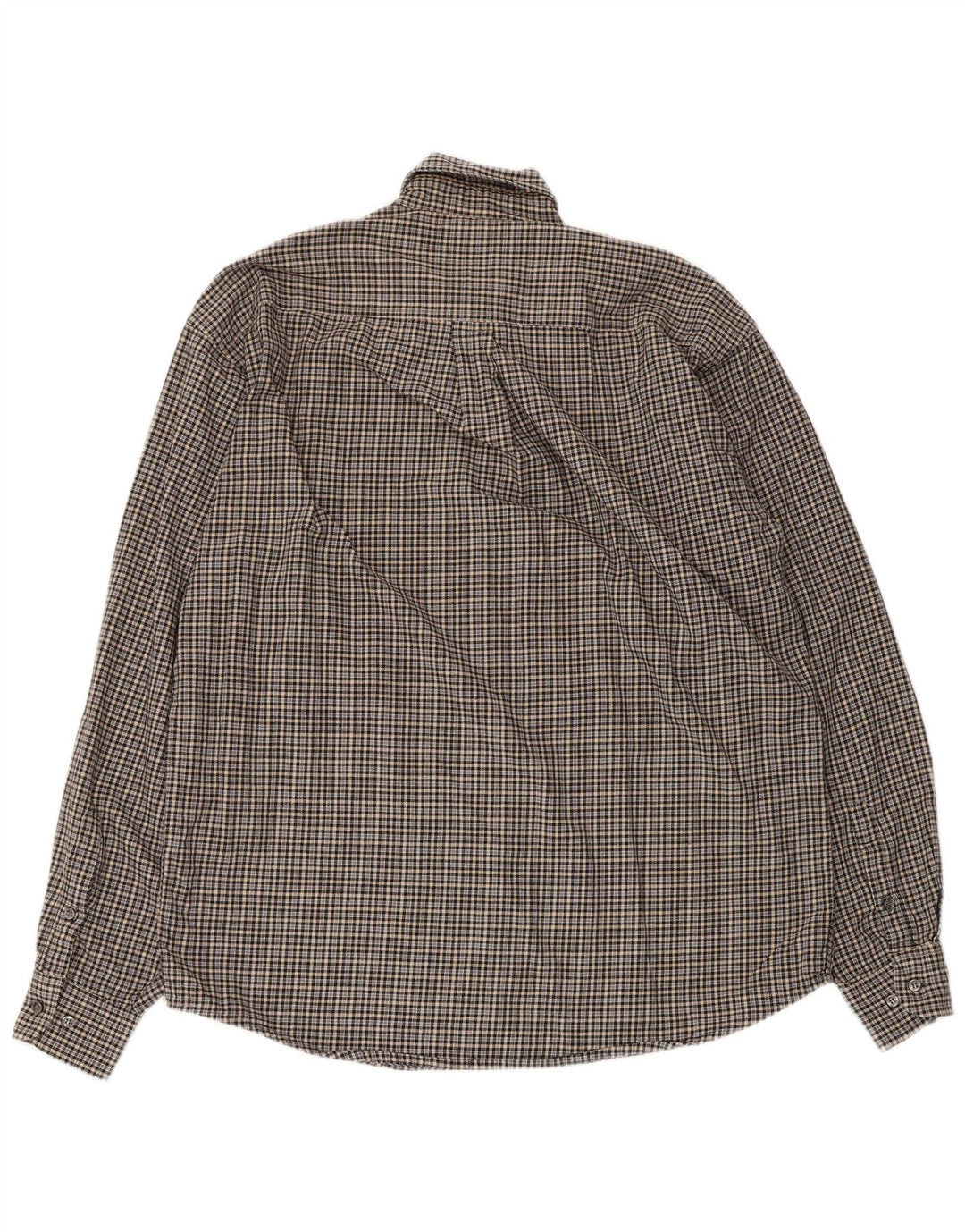 Sergio Tacchini Mens Flannel Shirt Medium Grey Check Cotton