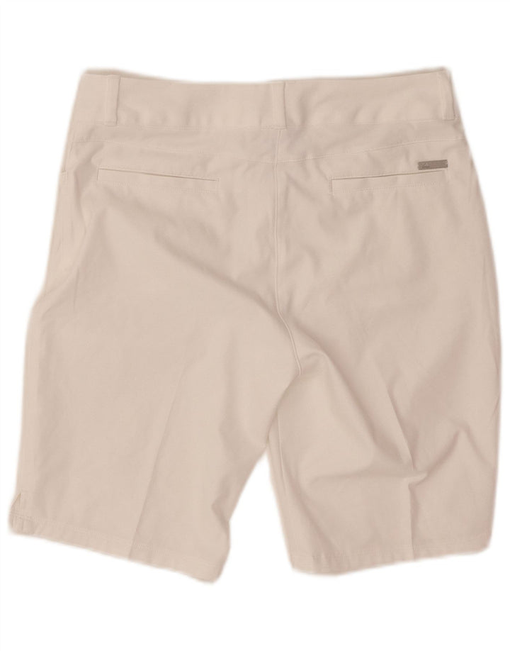ADIDAS Womens Casual Shorts UK 10 Small W30  White Polyester