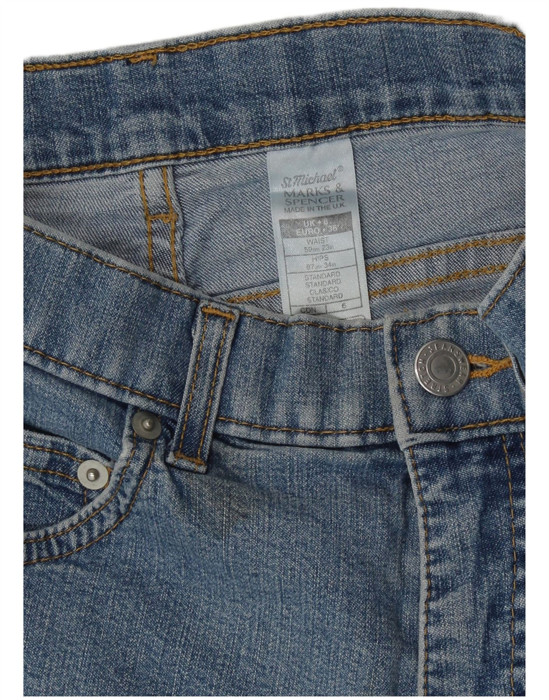 Marks & Spencer denimshorts til kvinder UK 8 Small W23 Blue Cotton