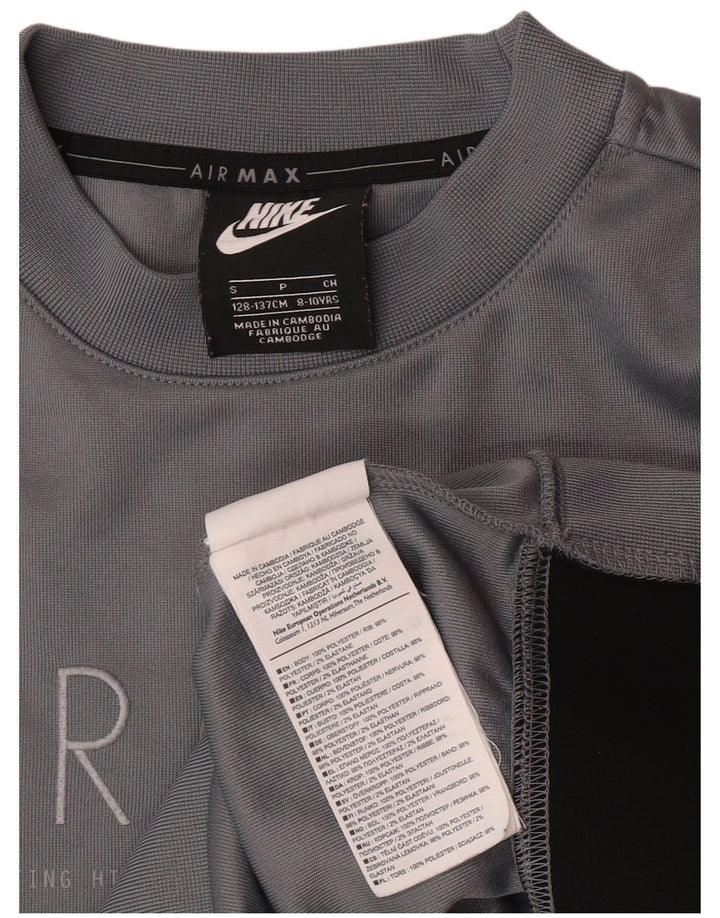 Nike Boys Graphic Sweatshirt Jumper 8-9 Years Small  Grey Polyester