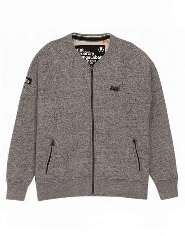 Superdry Veste de survêtement pour homme 2XL Gris chiné en coton