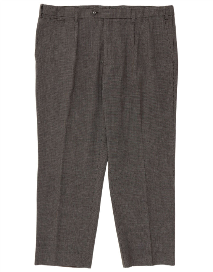 Marks & Spencer Mens Regular Fit Suit Trousers W42 L29 Black Houndstooth