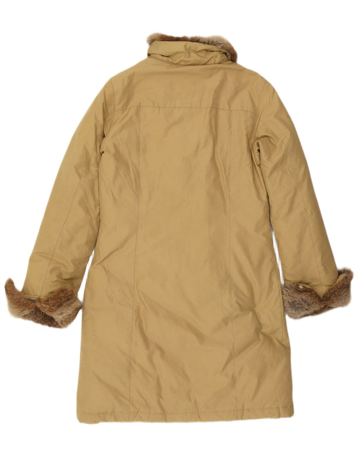 Woolrich Womens Padded Coat UK 14 Medium Beige Cotton
