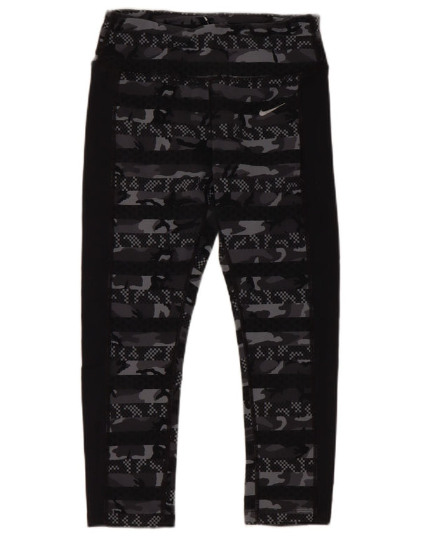 Nike γυναικεία Dri Fit Capri κολάν UK 8 Small Black Nylon Camouflage