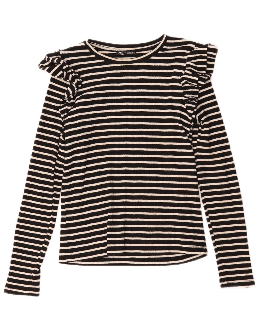 Top pentru femei Zara cu mânecă lungă UK 12 Medium Black Dunge
