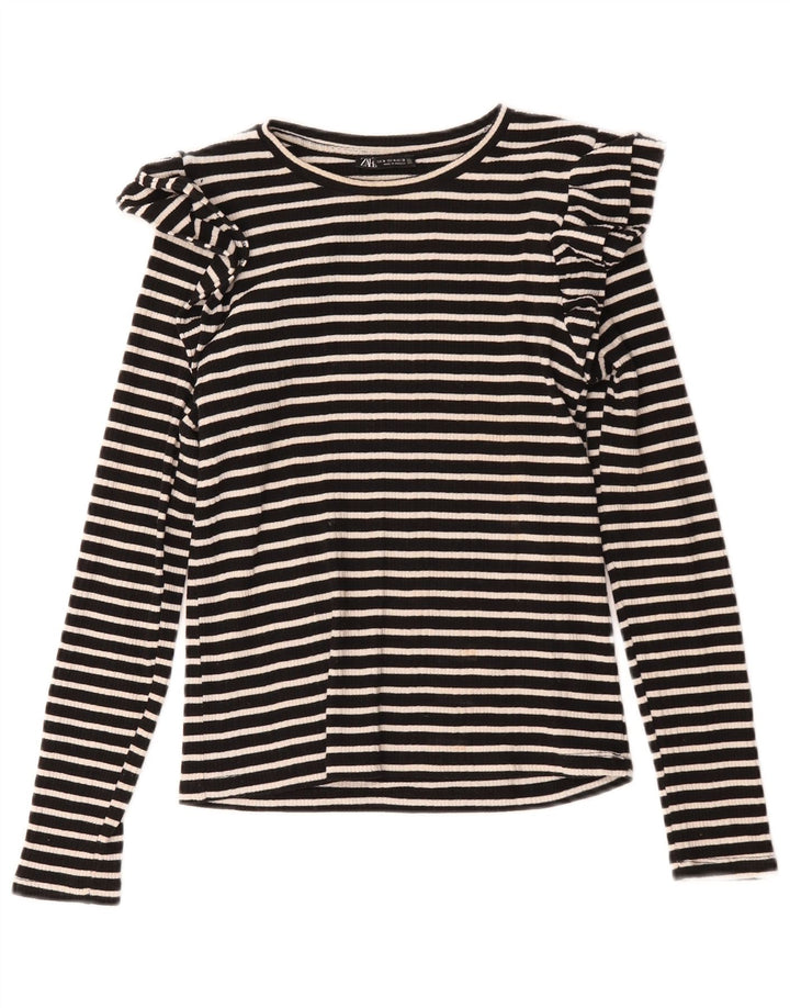Top pentru femei Zara cu mânecă lungă UK 12 Medium Black Dunge