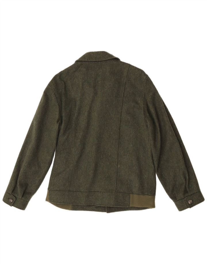 Giubbotto bomber vintage da uomo IT 46 piccolo in lana verde