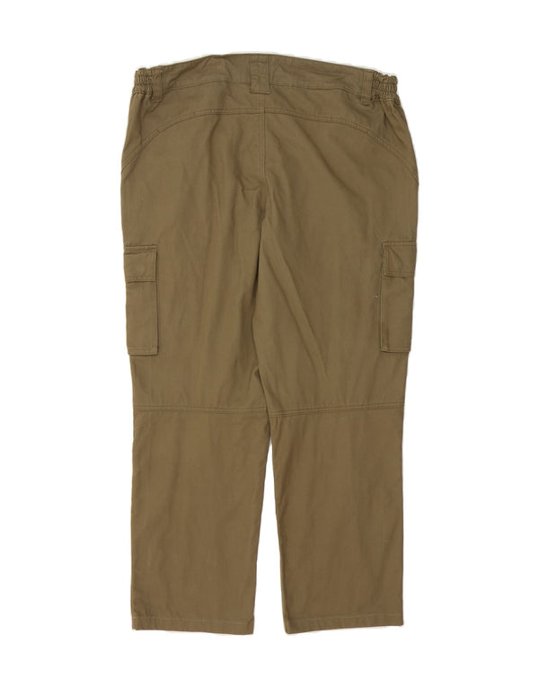 DECATHLON Mens Straight Cargo Trousers W41 L29 Khaki Cotton