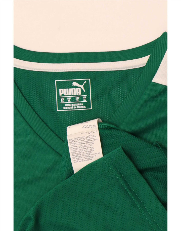 Puma Mens T-Shirt Top XL Green Colourblock Polyester