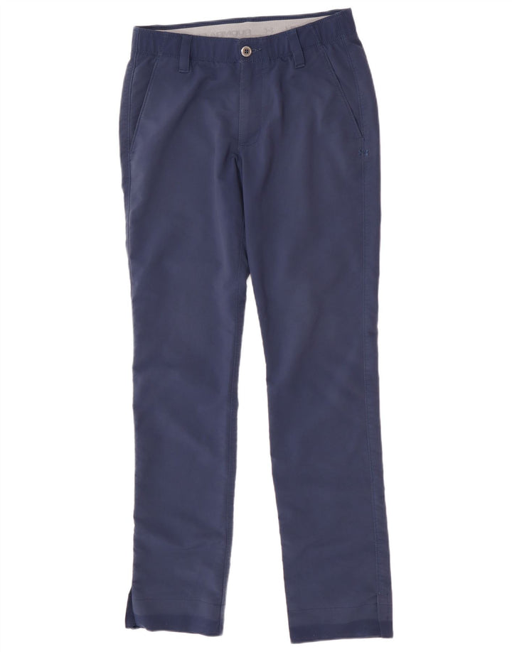 Under Armour Mens Straight Chino Trousers W30 L32 Navy Blue Polyester