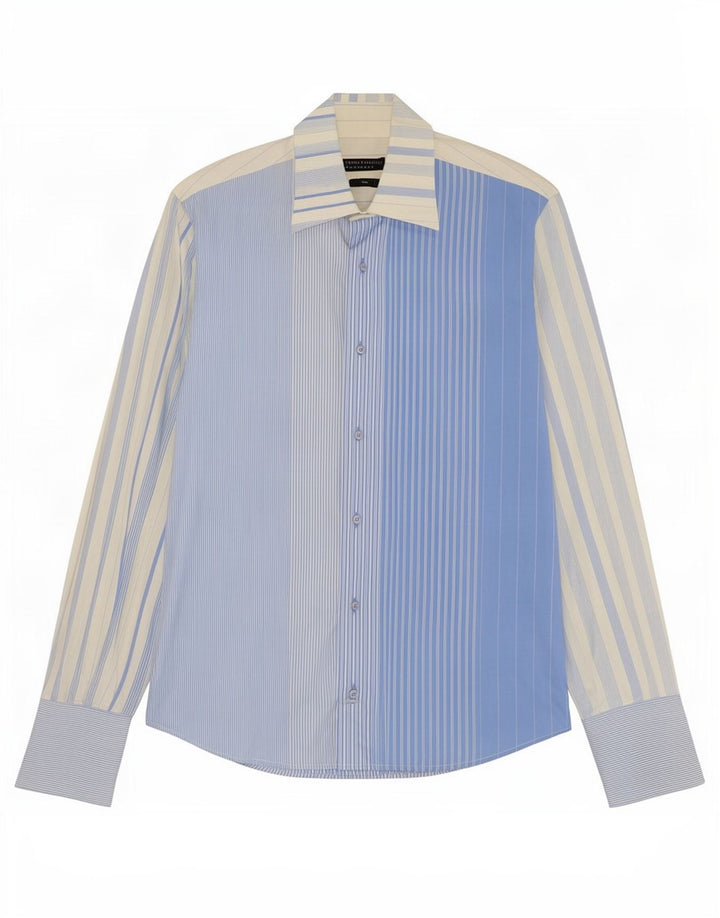 Harris&Harold Mens Shirt Size 41 16 Large Blue Striped Cotton