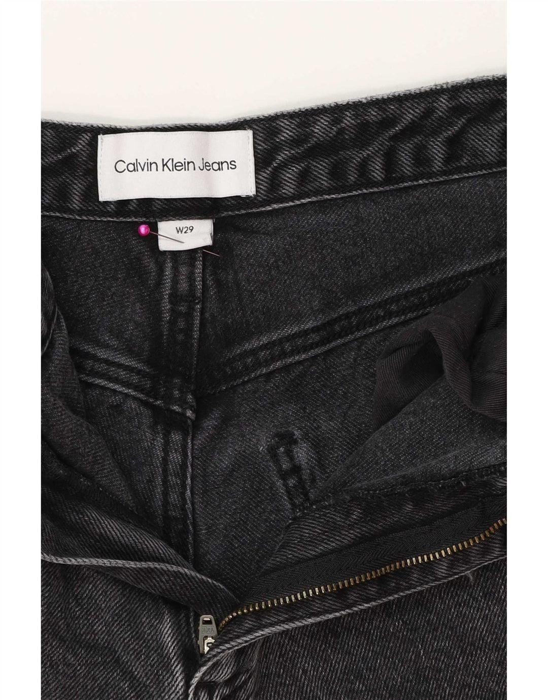 Calvin Klein Damen Straight Jeans W29 L31 Grau