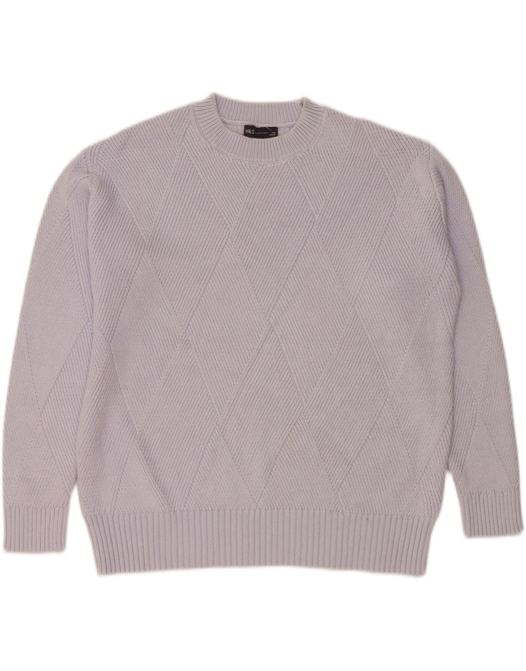 MARKS & SPENCER Womens Crew Neck Jumper Sweater UK 14 Medium Purple Vintage Marks & Spencer and Second-Hand Marks & Spencer from Messina Hembry 