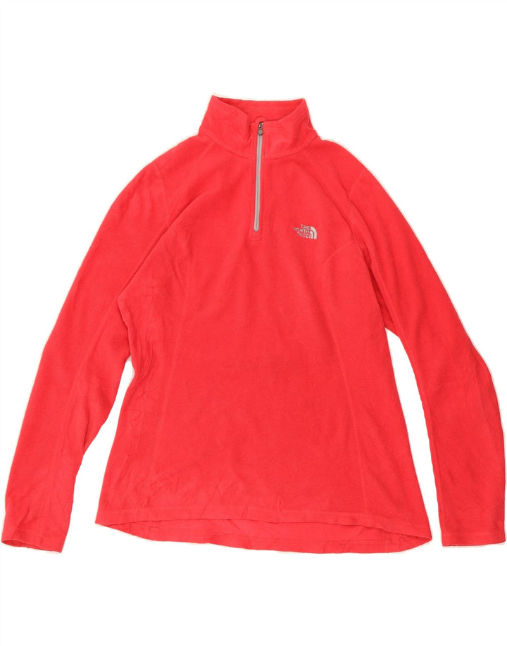 THE NORTH FACE Womens Zip Neck Fleece Jumper UK 14 Medium Red Polyester Vintage The North Face and Second-Hand The North Face from Messina Hembry 