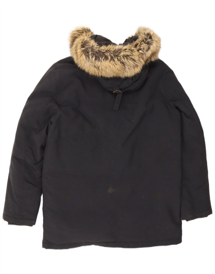Jack Wills Herren-Parka mit Kapuze, Größe 40, Marineblau
