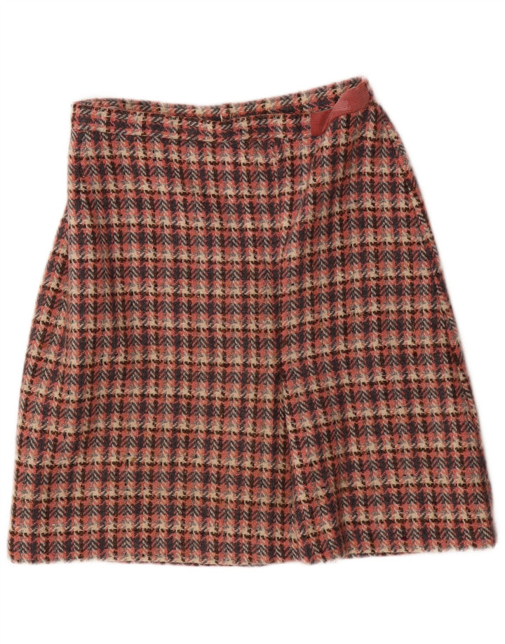 Vintage Damen A-Linienrock EU 38 Medium W28 Pink Houndstooth