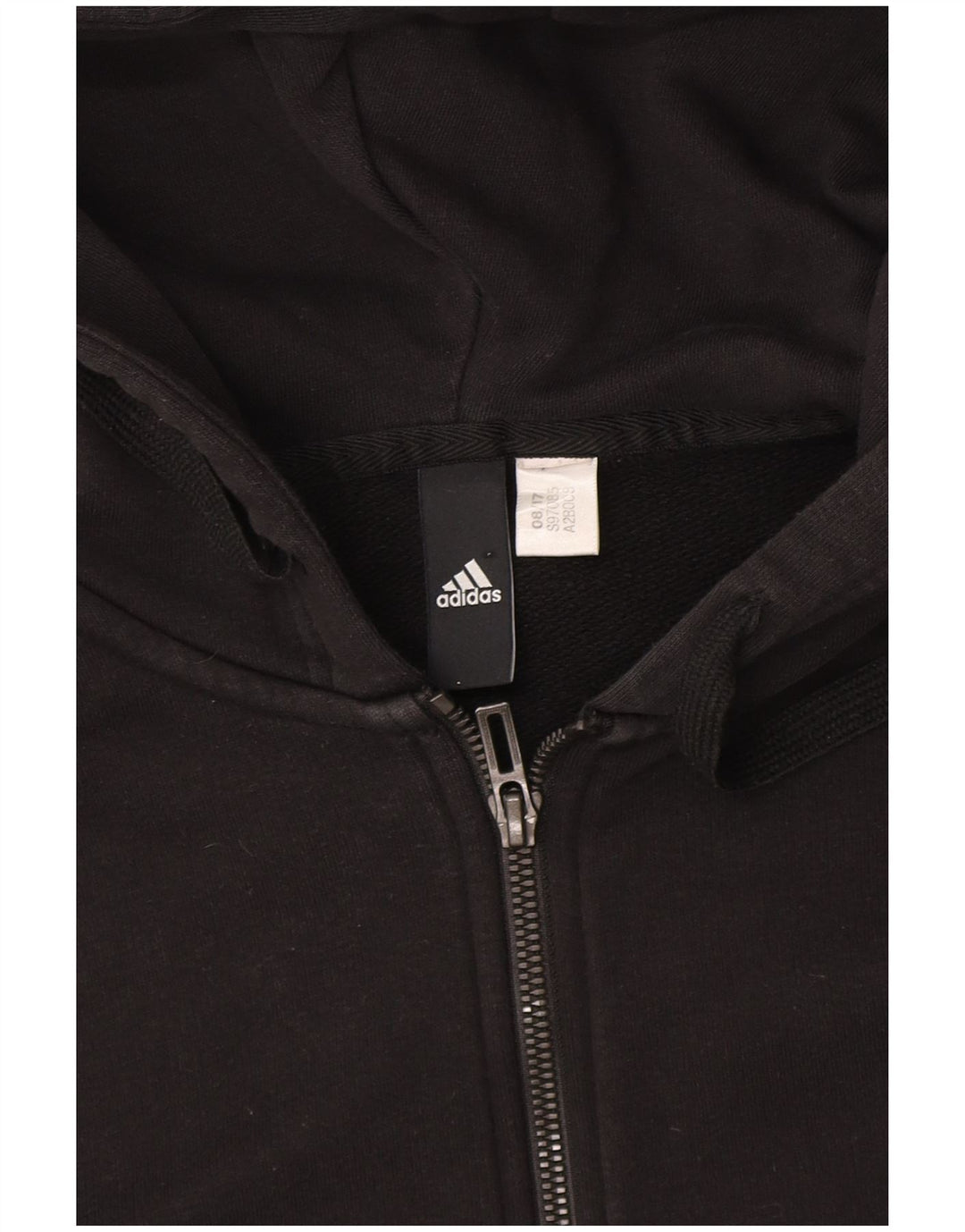 Adidas Womens Zip Hoodie Sweater UK 12 Medium Black