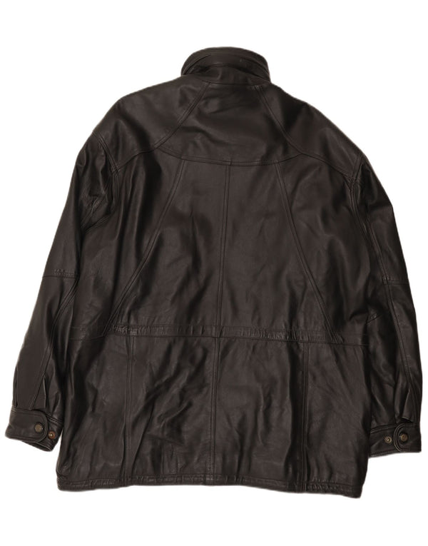 Shelter Bay Mens Leather Coat UK 42 XL Black