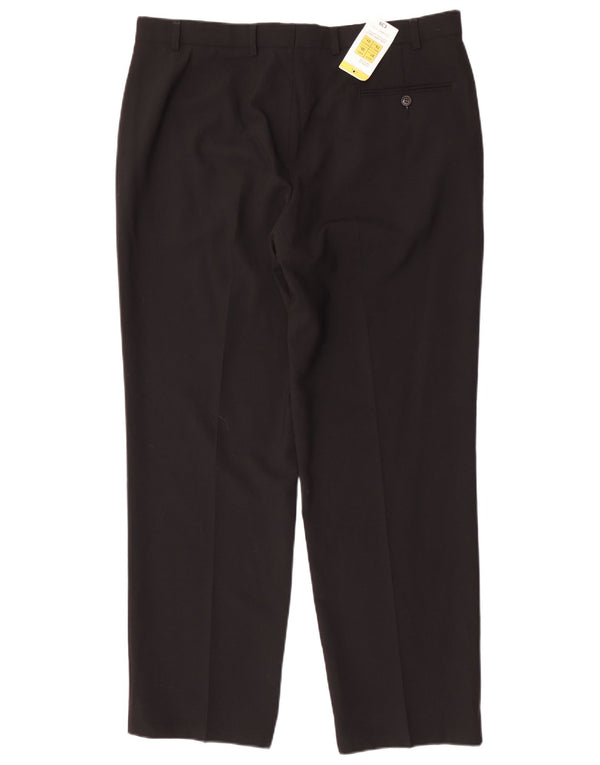 Pantaloni chino dritti da uomo Marks & Spencer W38 L31 poliestere nero