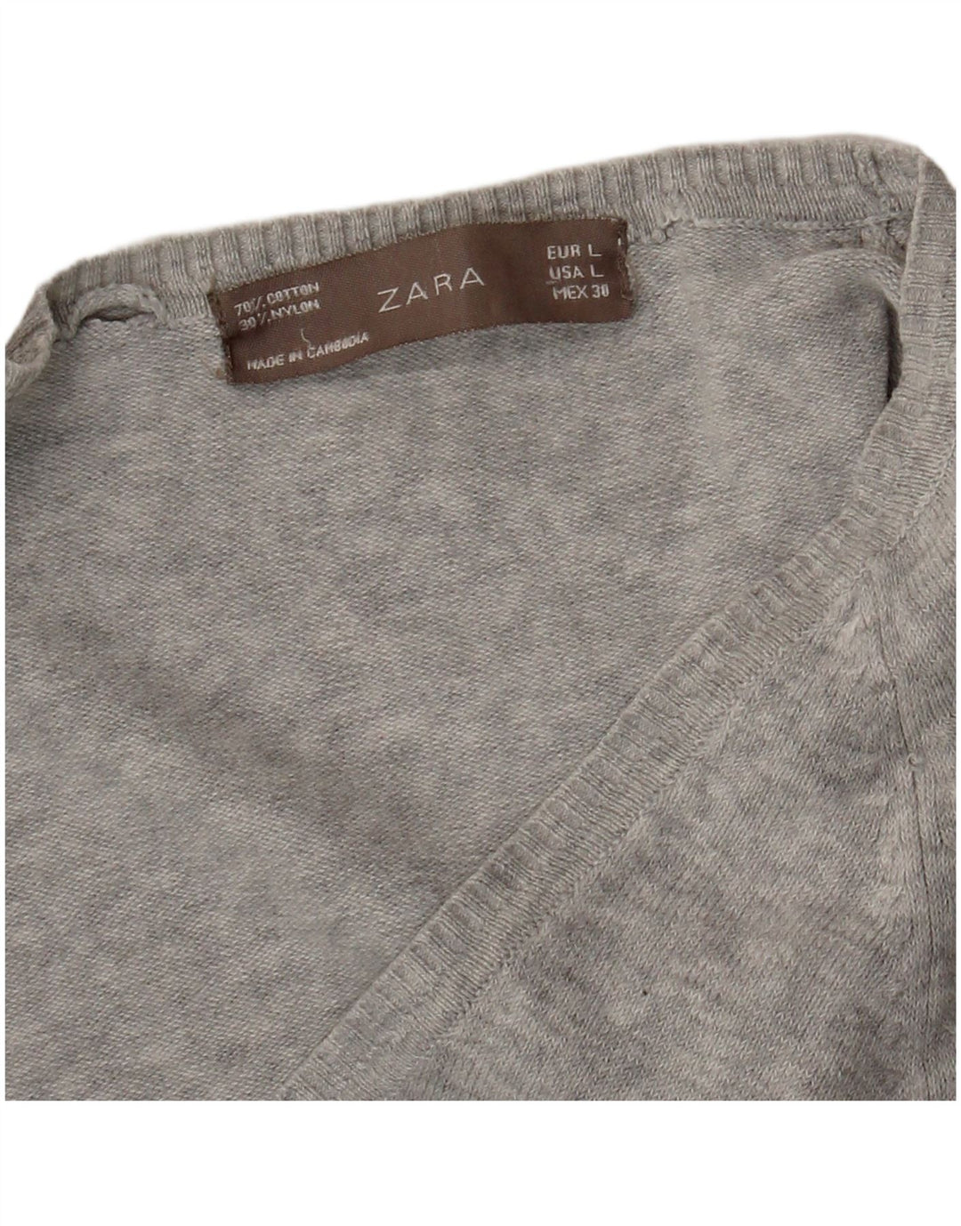 Zara Dame Cardigan Sweater UK 14 Large Grå Flecked