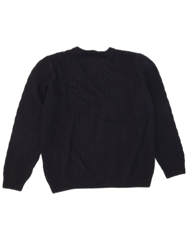 Timberland Mens Crew Neck Jumper Sweater Medium Navy Blue Wool