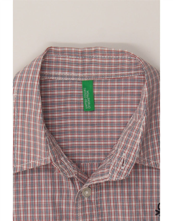 BENETTON Boys Shirt 8-9 Years Large  Red Check Cotton Vintage Benetton and Second-Hand Benetton from Messina Hembry 