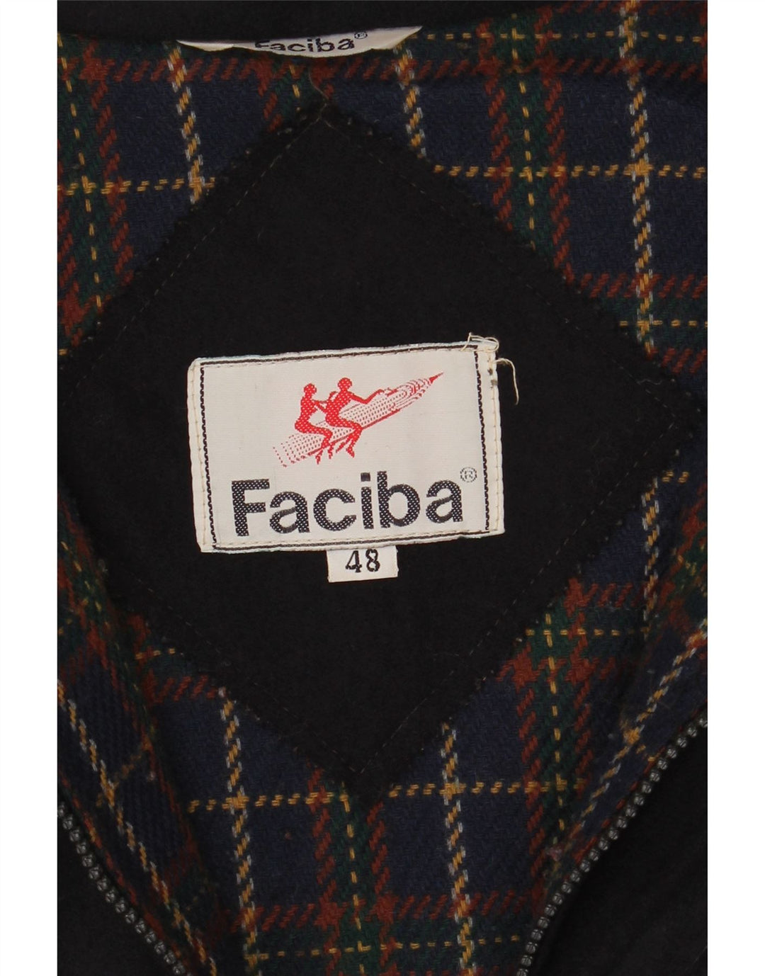 Faciba Mens Windbreaker Jacket IT 48 Medium Navy Blue Wool