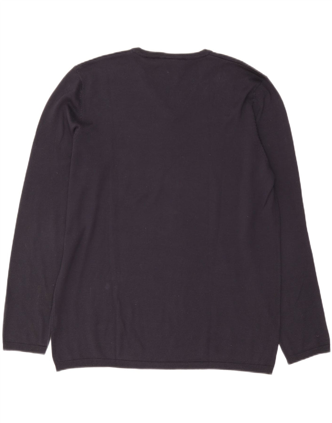 Dkny Mens V-Neck Jumper Sweater XL Navy Blue Silk