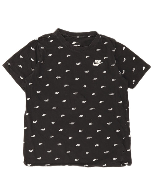 T-shirt grafica da ragazzo Nike Top 13-14 anni XL cotone nero