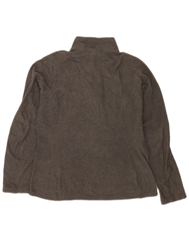 The North Face Womens Zip Neck Fleece Jumper UK 14 Medium Grey Polyester