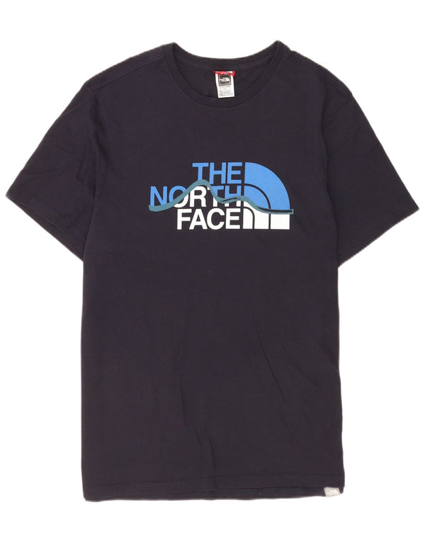 Camiseta masculina estampada de manga curta The North Face grande azul marinho