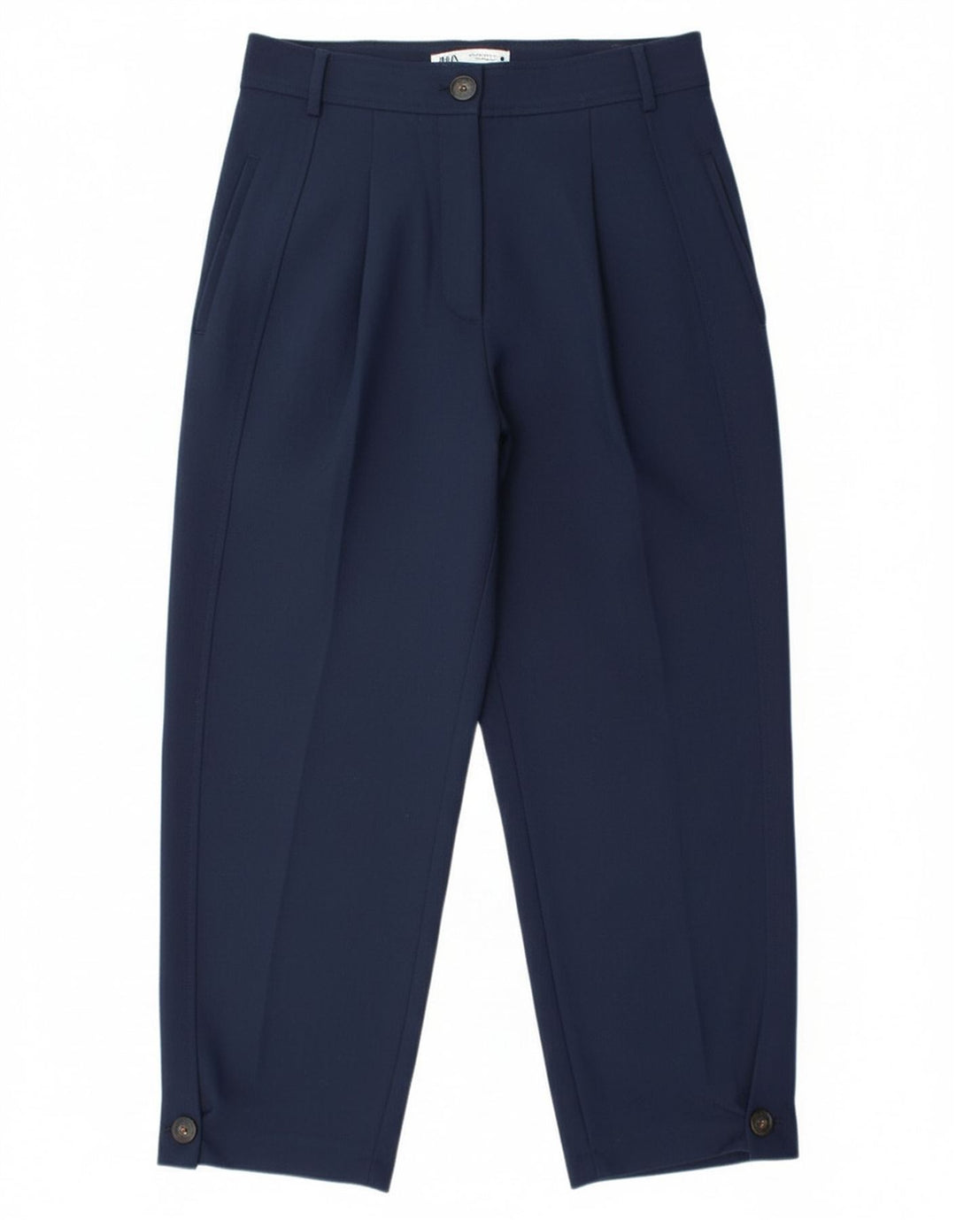 Zara Womens Pegged Chino Trousers Medium W28 L26 Navy Blue Polyester