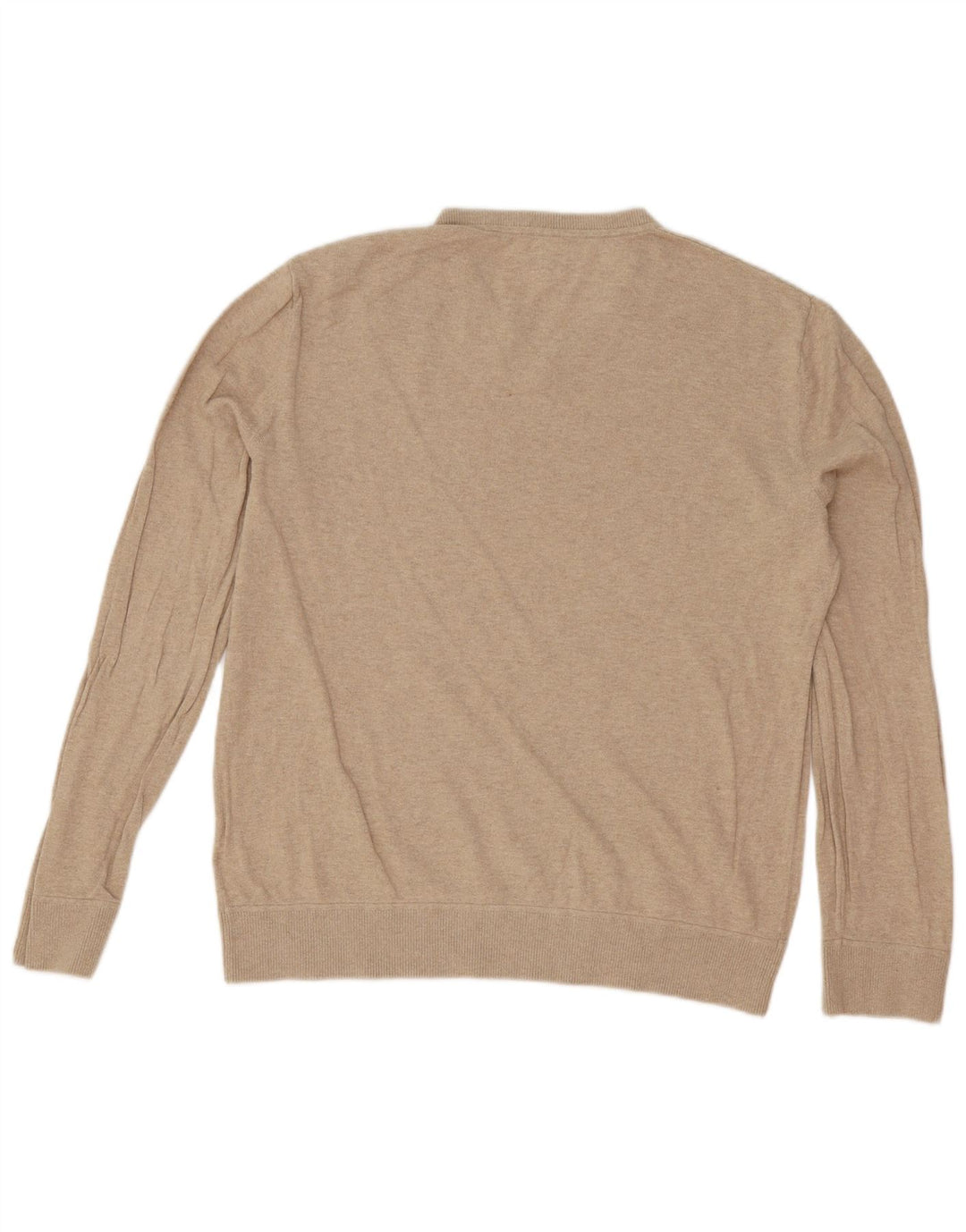 Gap Mens V-Neck Jumper Sweater Large Beige Cotton