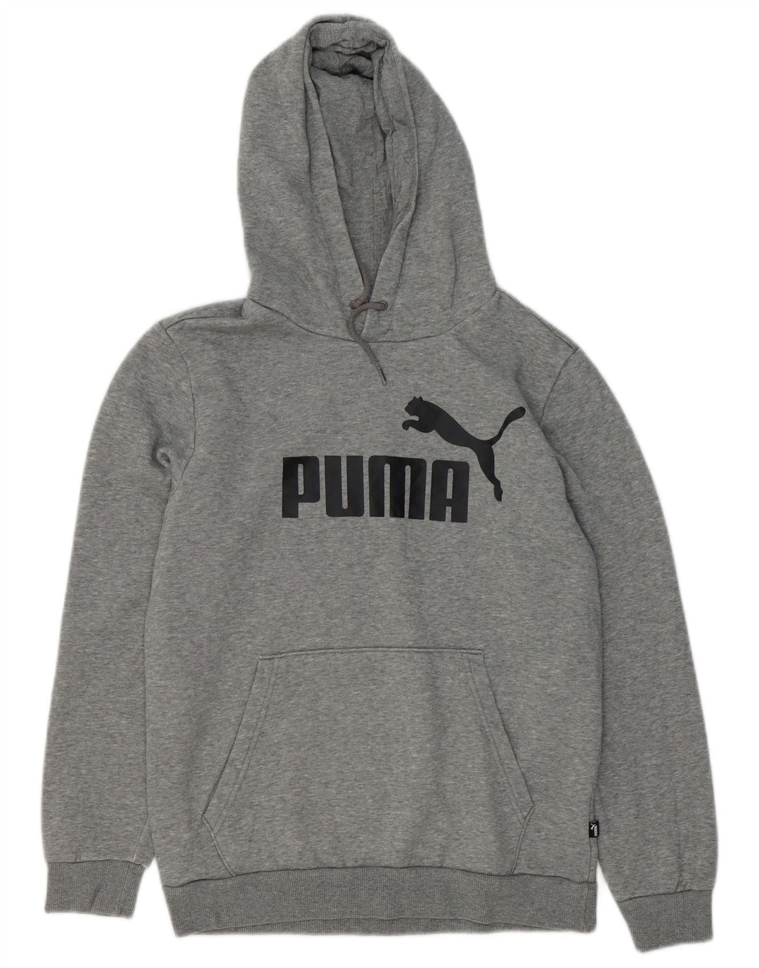 PUMA Mens Graphic Hoodie Jumper Small Grey Cotton