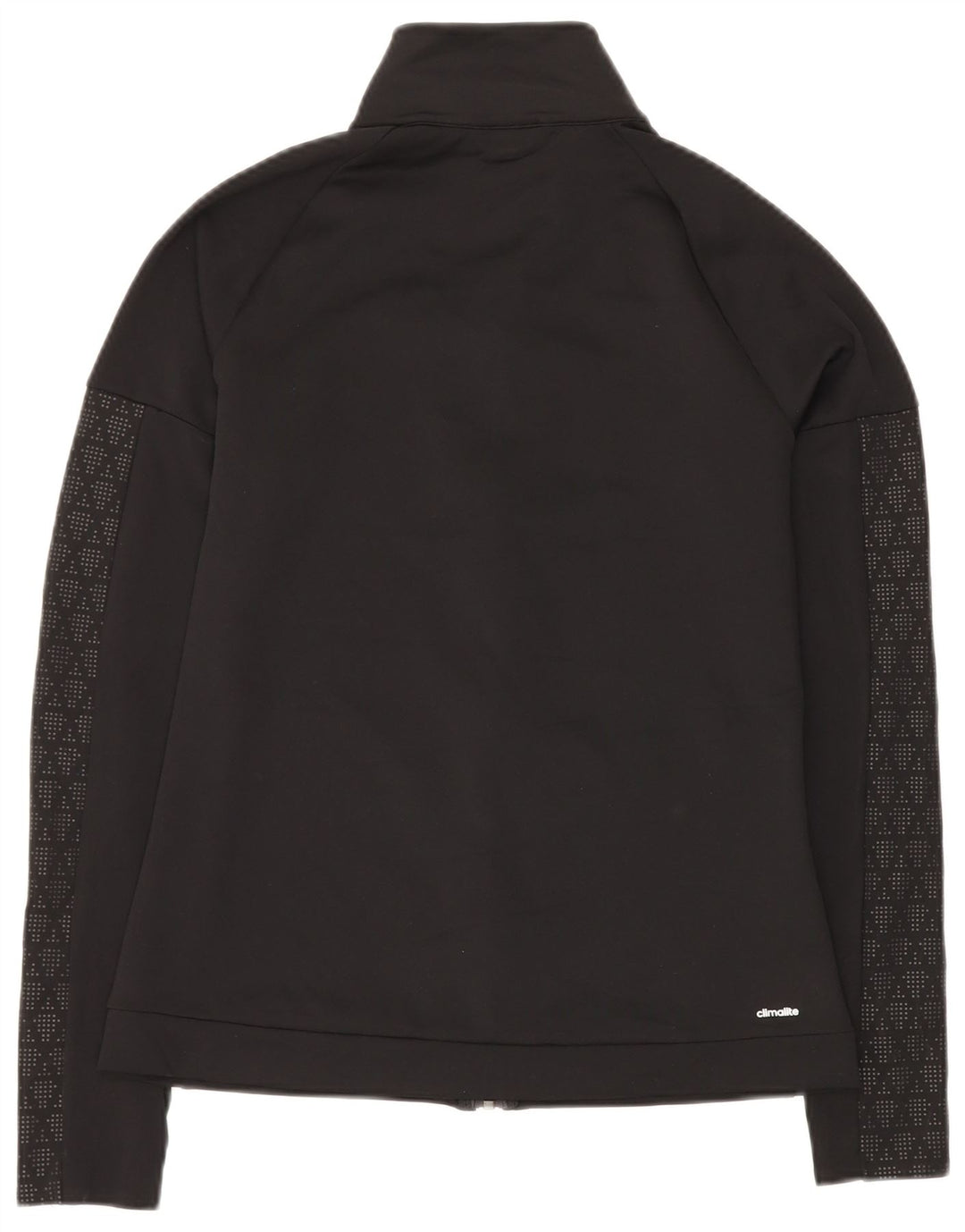 ADIDAS Womens Climalite Tracksuit Top Jacket UK 12 Medium Black Geometric