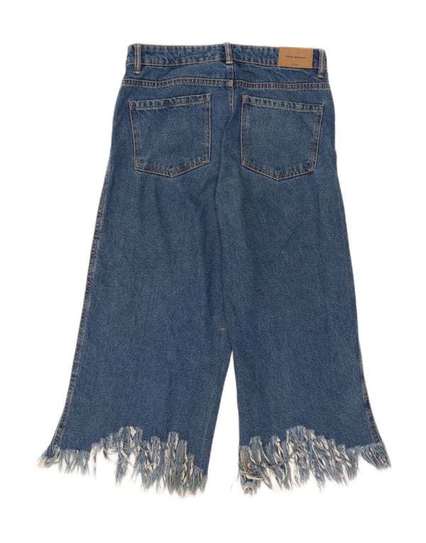 Zara Dame Capri Jeans EU 36 XS W26 L21 Blå Bomuld