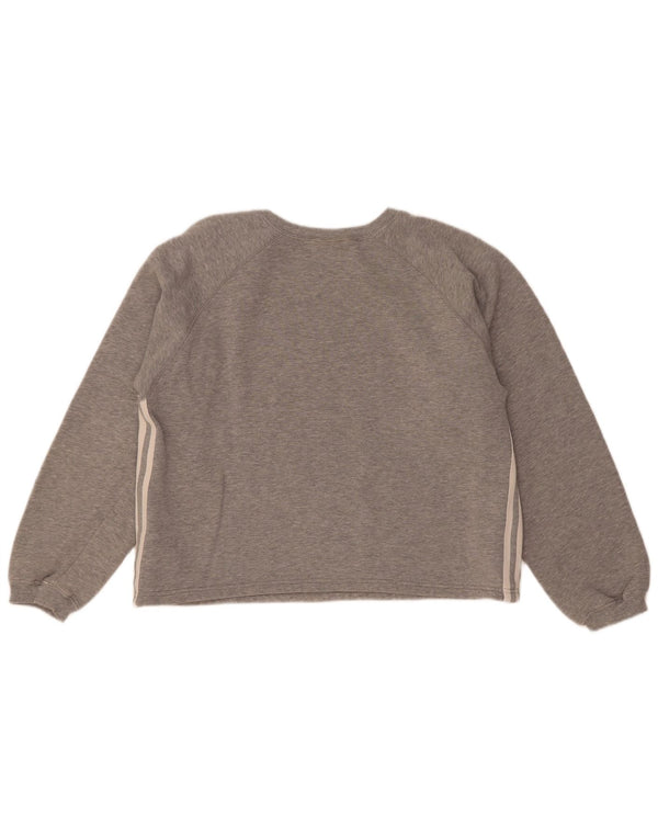 Adidas Dame Sweatshirt Jumper UK 14 Medium Grey Bomuld