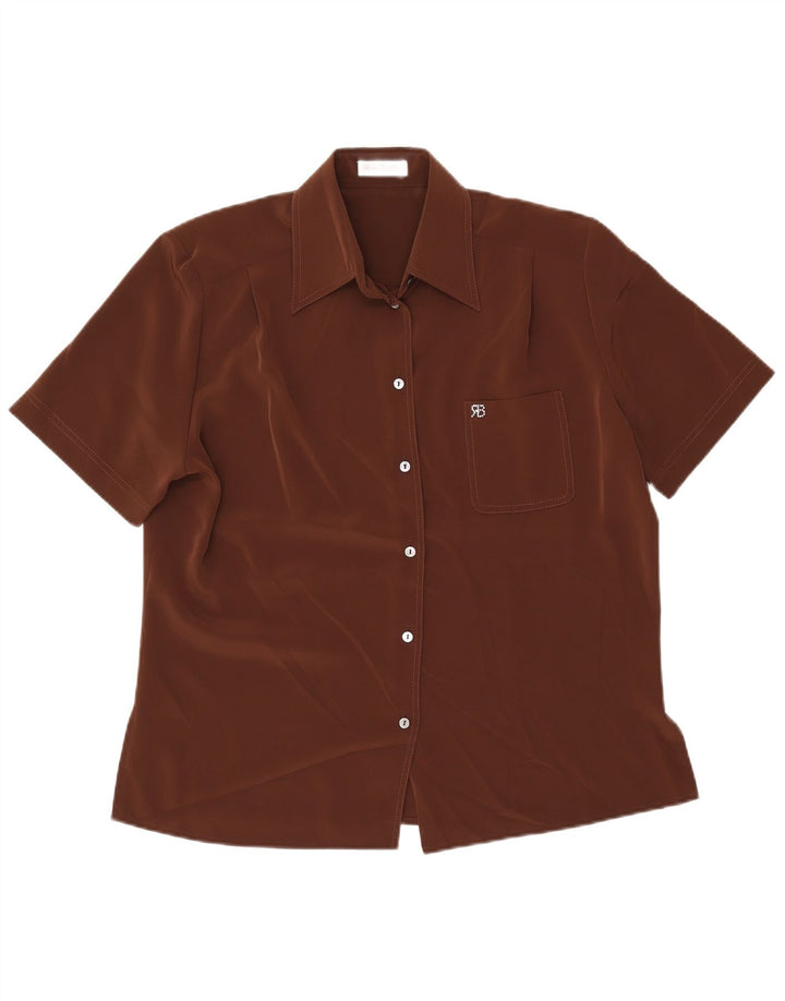 RENATO BALESTRA Womens Short Sleeve Shirt IT 46 Large Brown