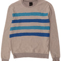 Zara Mens Sweatshirt Jumper Medium Grey Striped