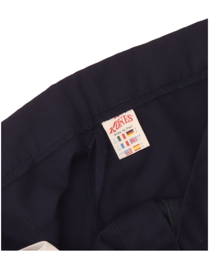 Vintage Mens Chino Shorts Large W36 Navy Blue Polyester