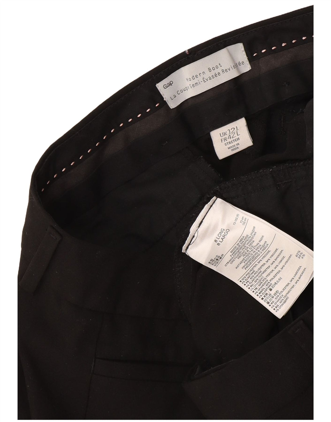 Gap Womens Modern Bootcut Suit Trousers UK 12 Medium W34 L34 Black
