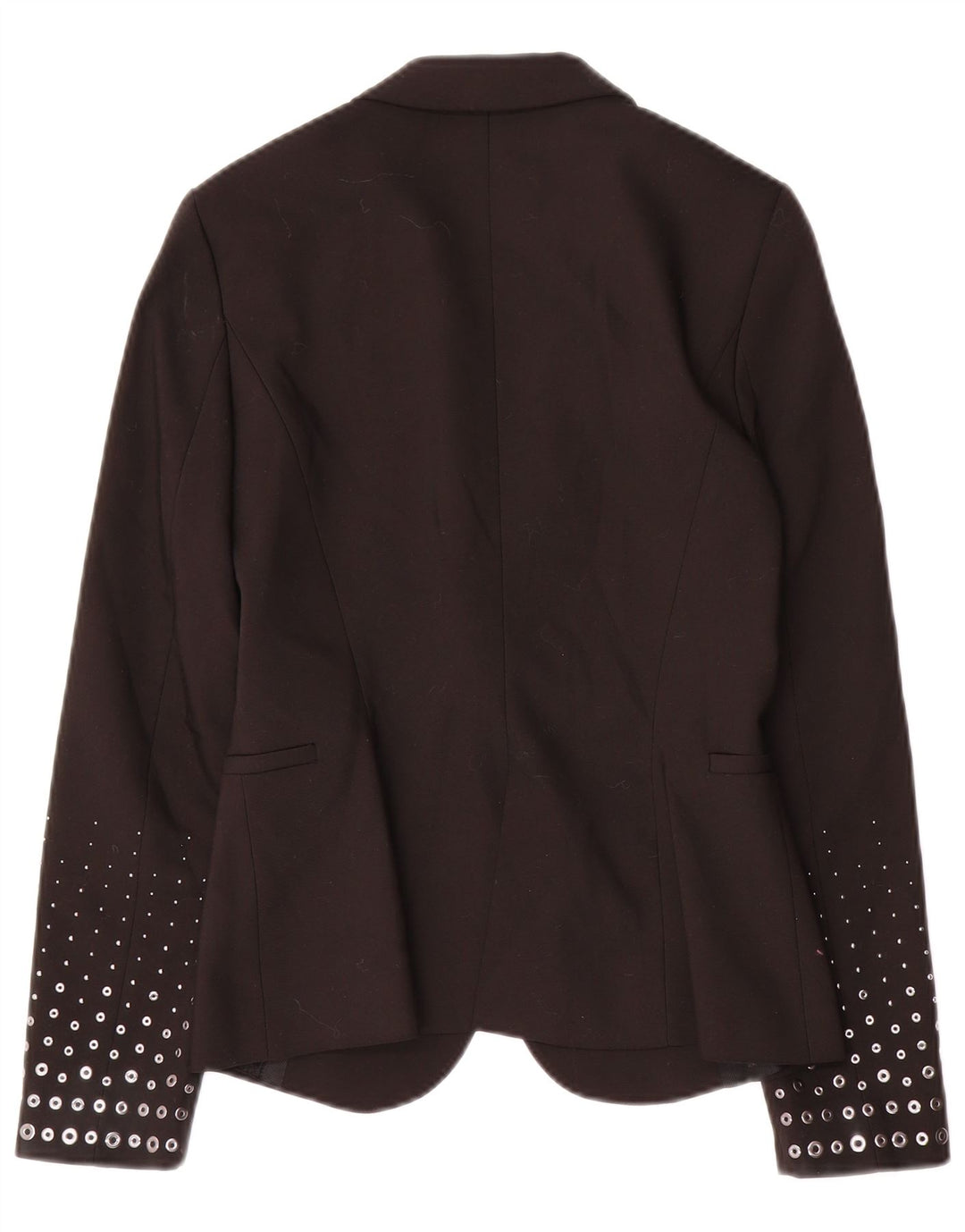 ZARA Womens 1 Button Blazer Jacket UK 10 Small Black Polyester