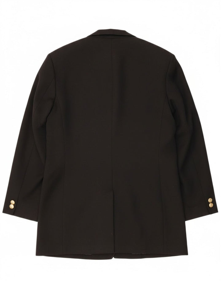 Marks & Spencer Dame Dobbeltradet Blazer Jacket UK 14 Stor sort uld