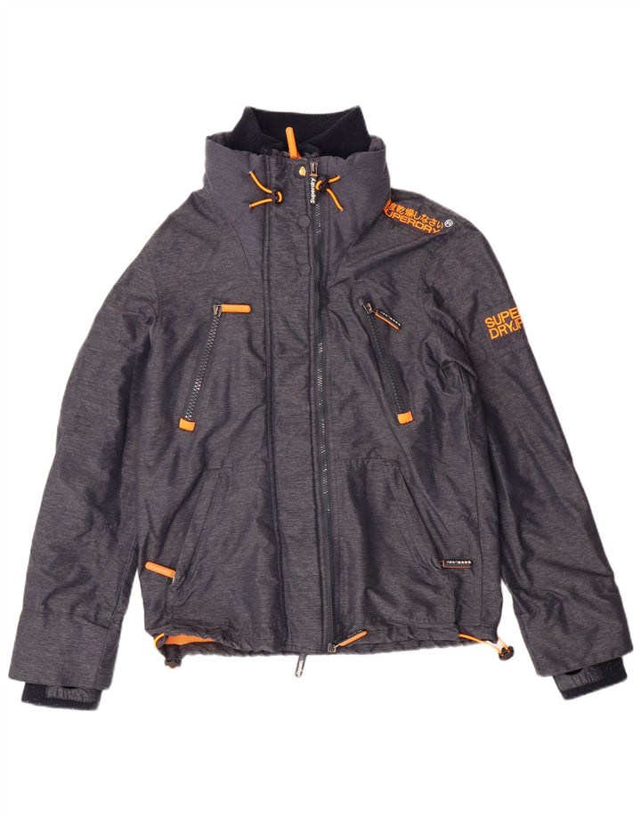 SUPERDRY Dame Windbreaker Jacket UK 14 Medium Blue Nylon