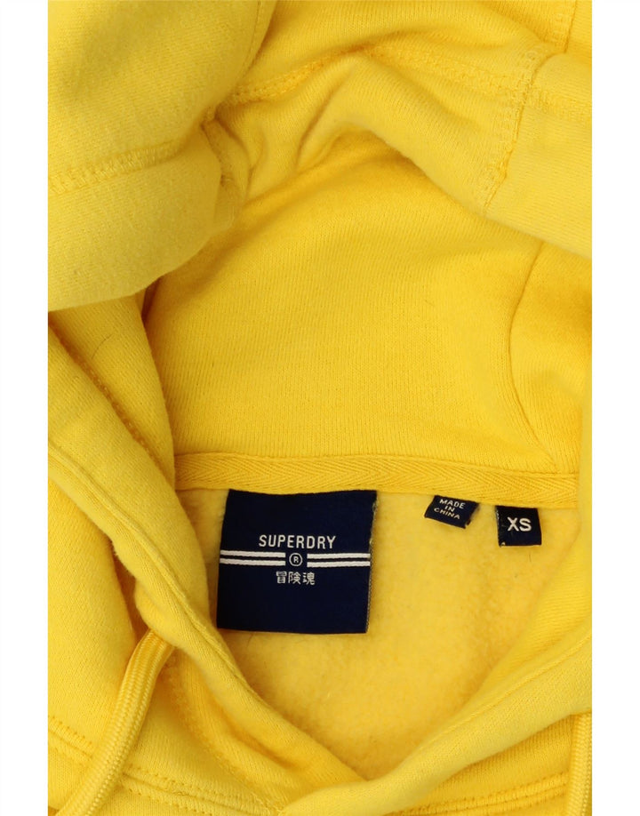 SUPERDRY Mens Hoodie Jumper XS Yellow Cotton Vintage Superdry and Second-Hand Superdry from Messina Hembry 