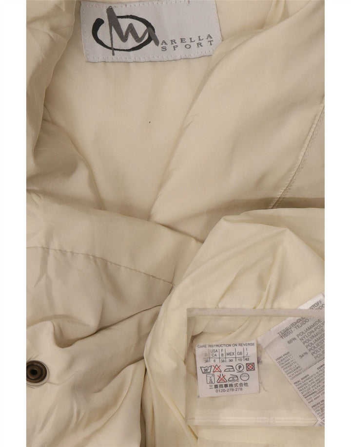 MARELLA Damska kurtka oversize UK 10, mała w kolorze złamanej bieli, poliamid