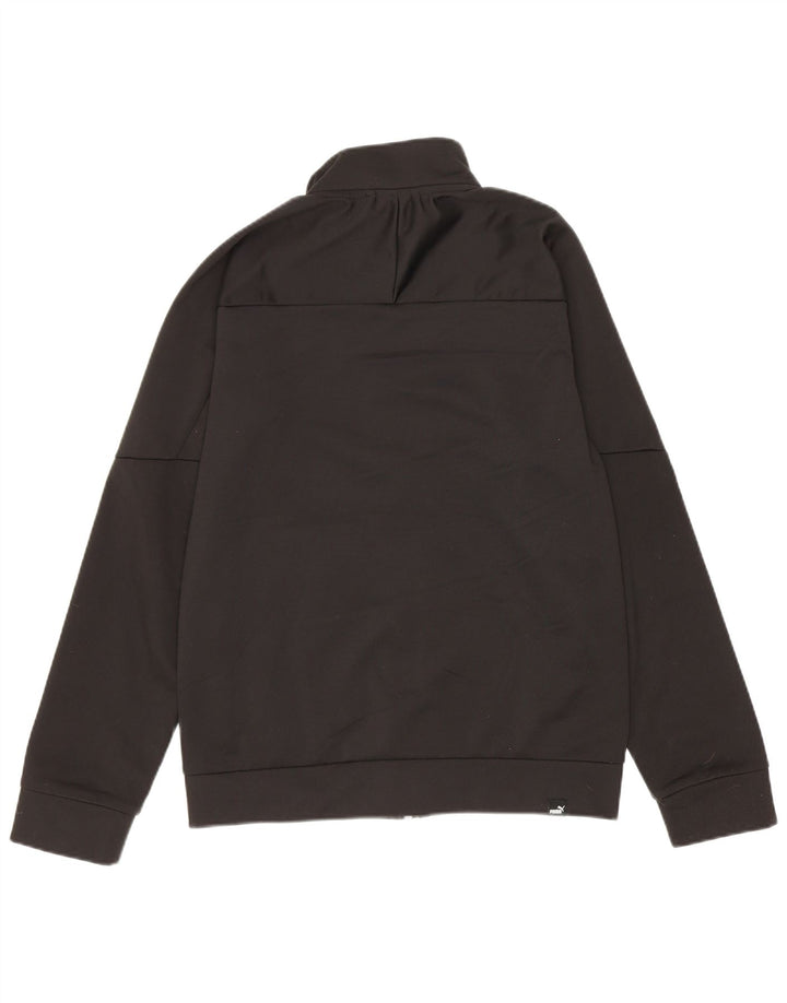 Puma Boys Graphic Tracksuit Top Jacket 11-12 Years Black Polyester