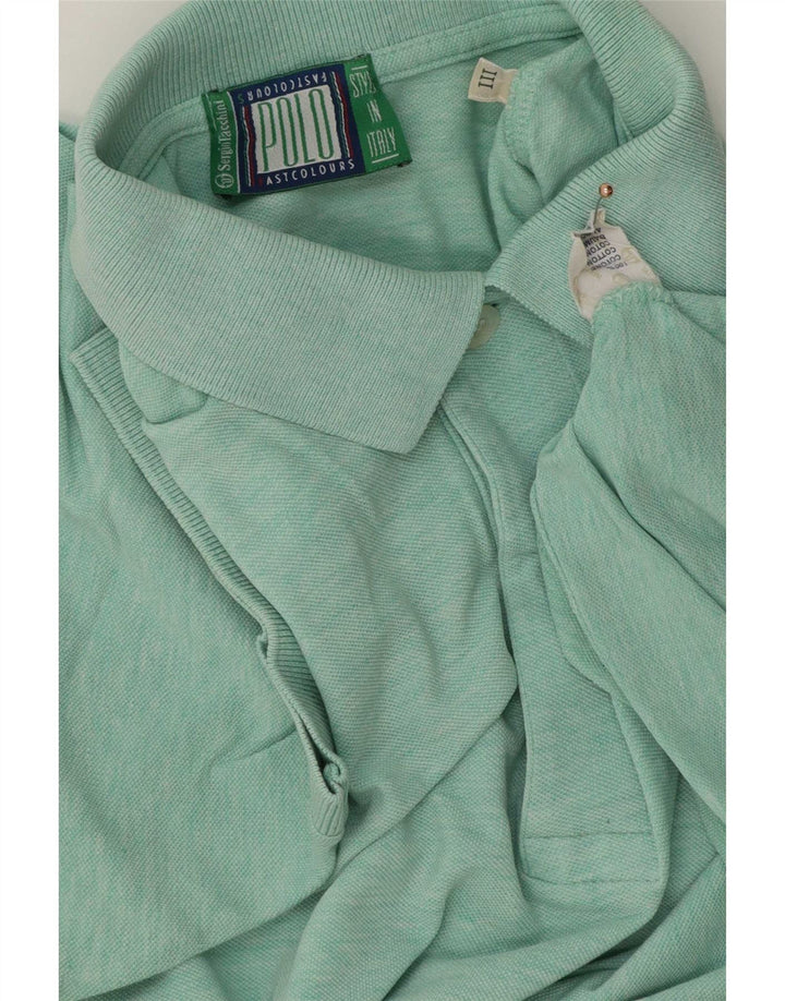 Sergio Tacchini Mens Polo Shirt Medium Green Flecked Cotton